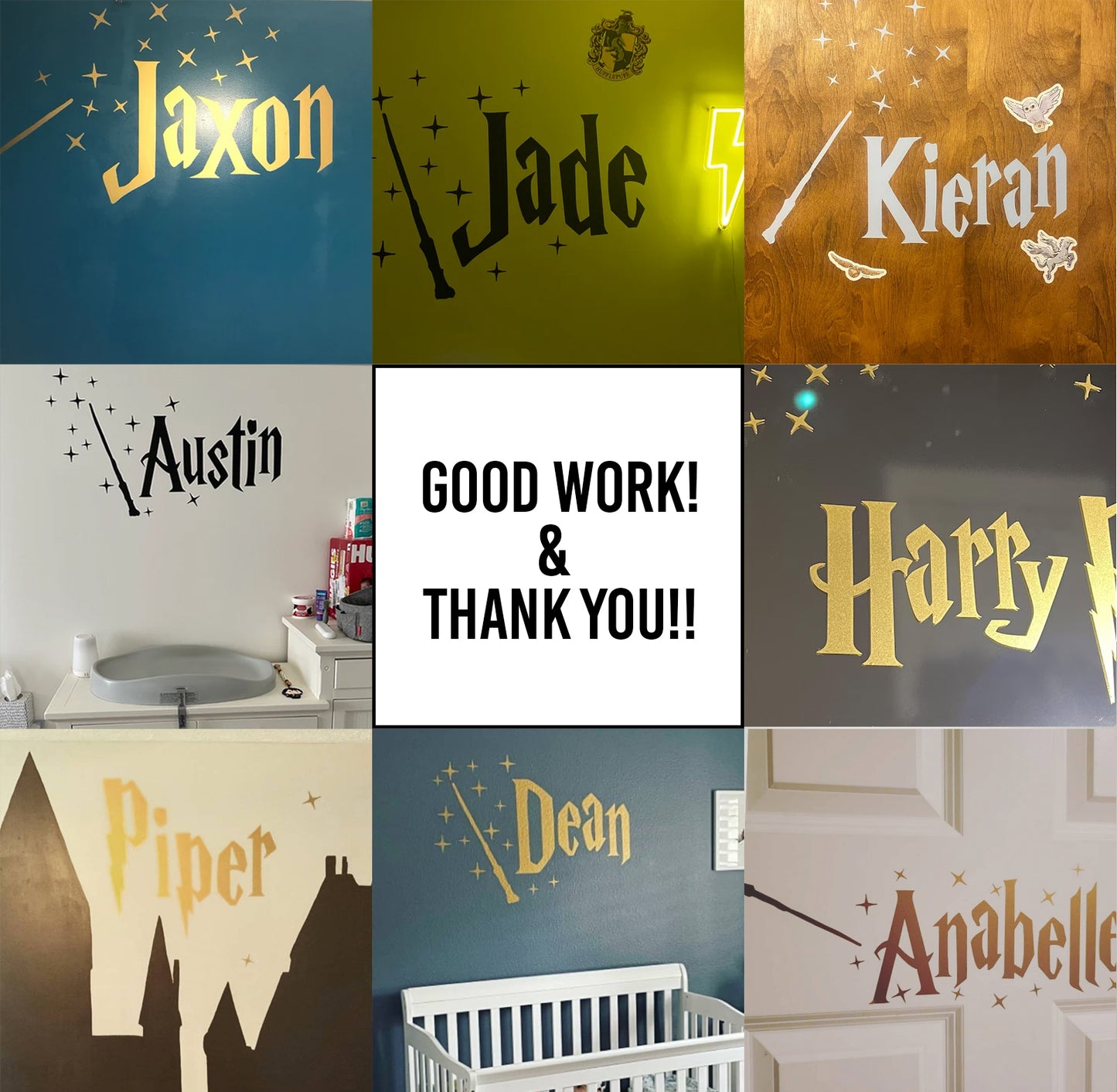 HP Wizard style custom name decals