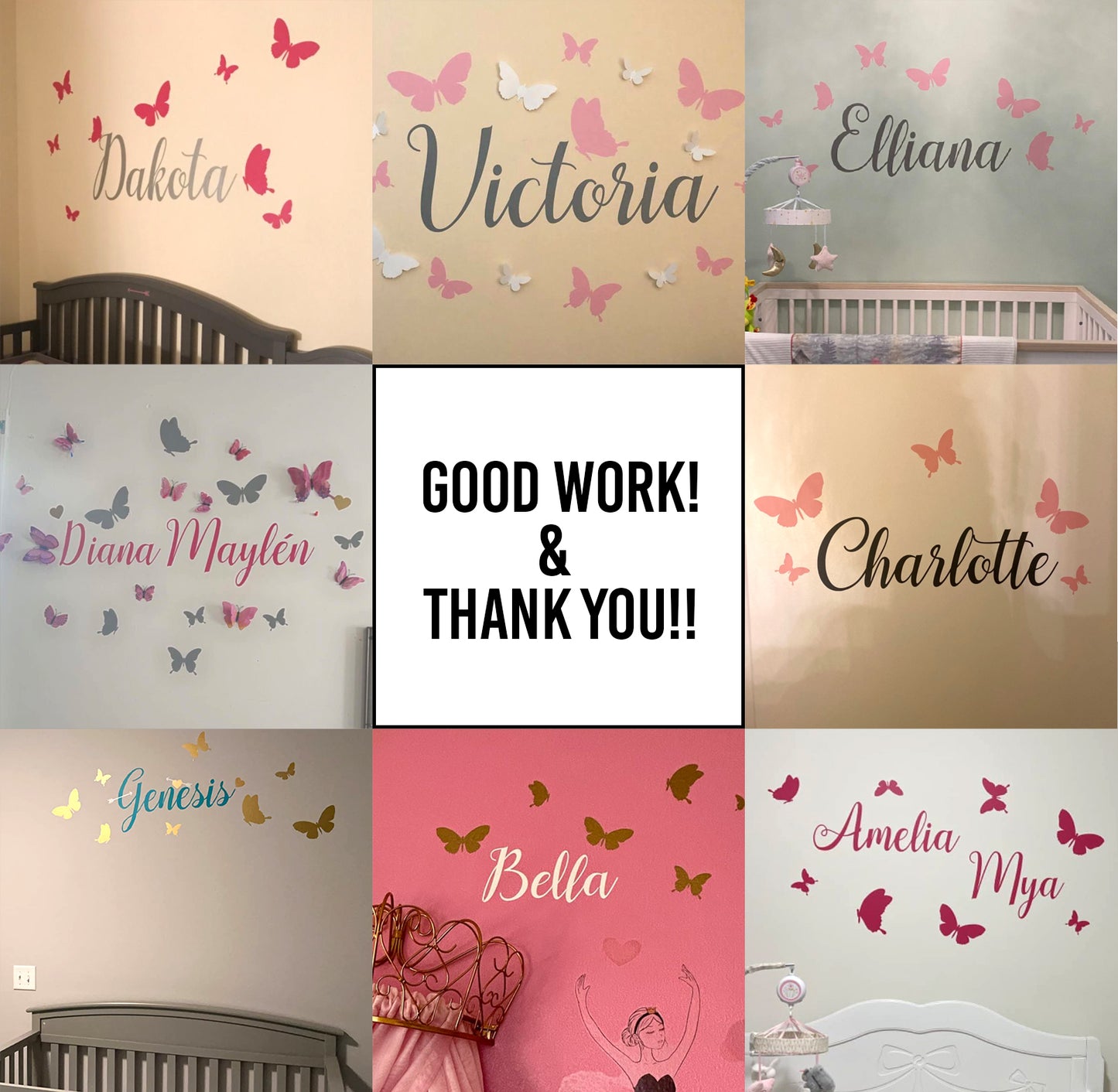 Butterfly Custom Name Decal