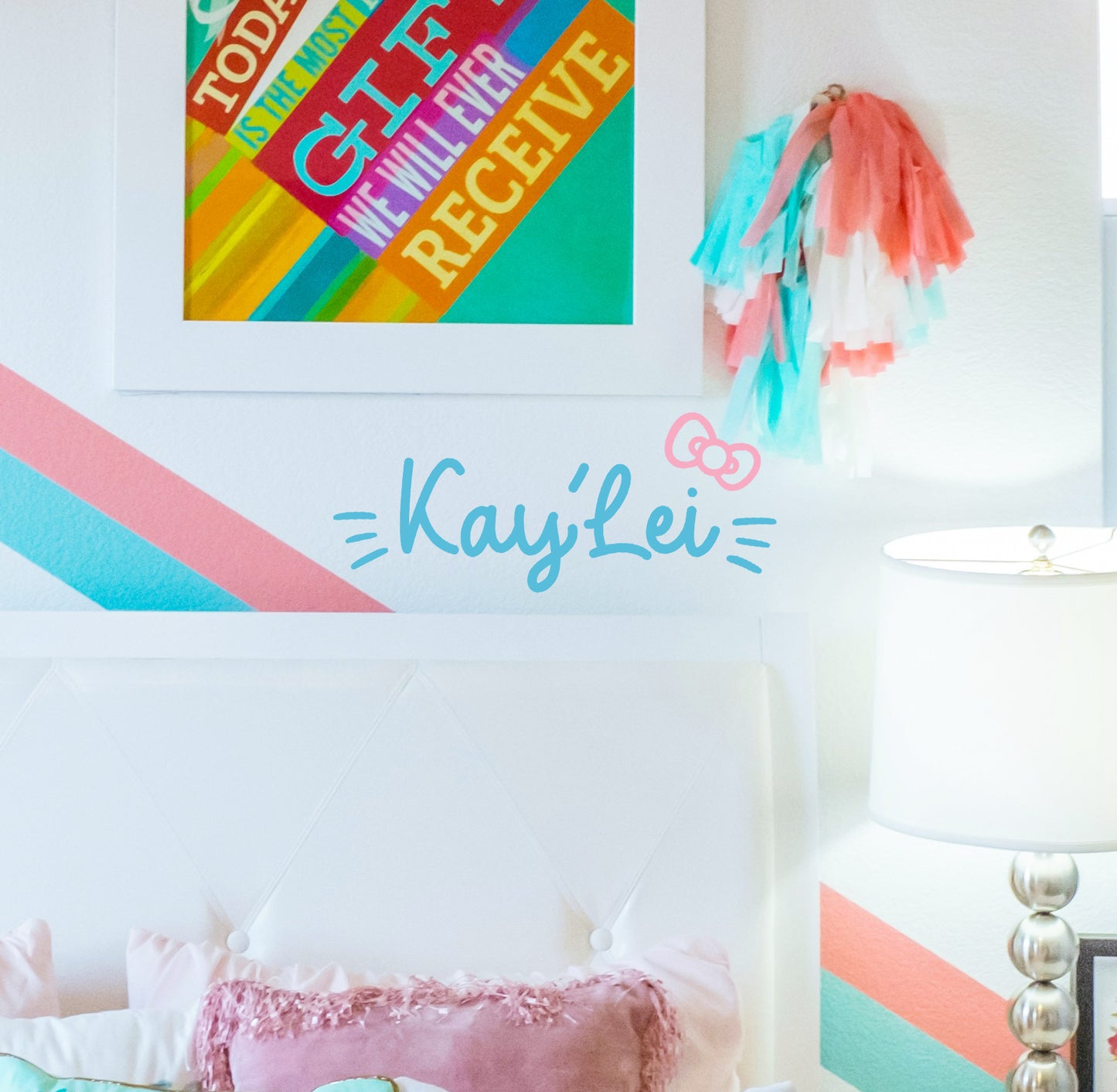 Kitty cartoon style custom name decal cat
