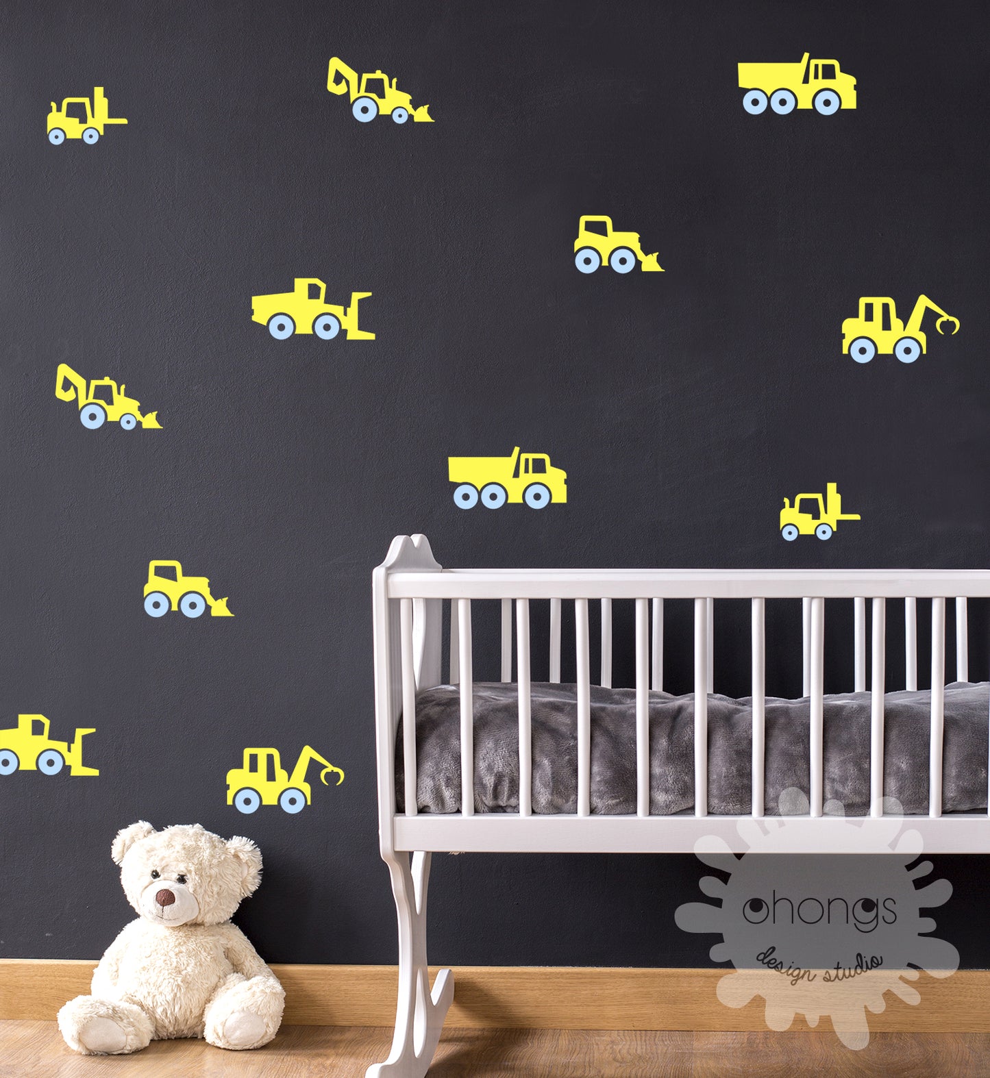Construction Vehicles Wall Decals