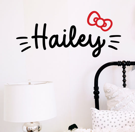 Kitty cartoon style custom name decal cat