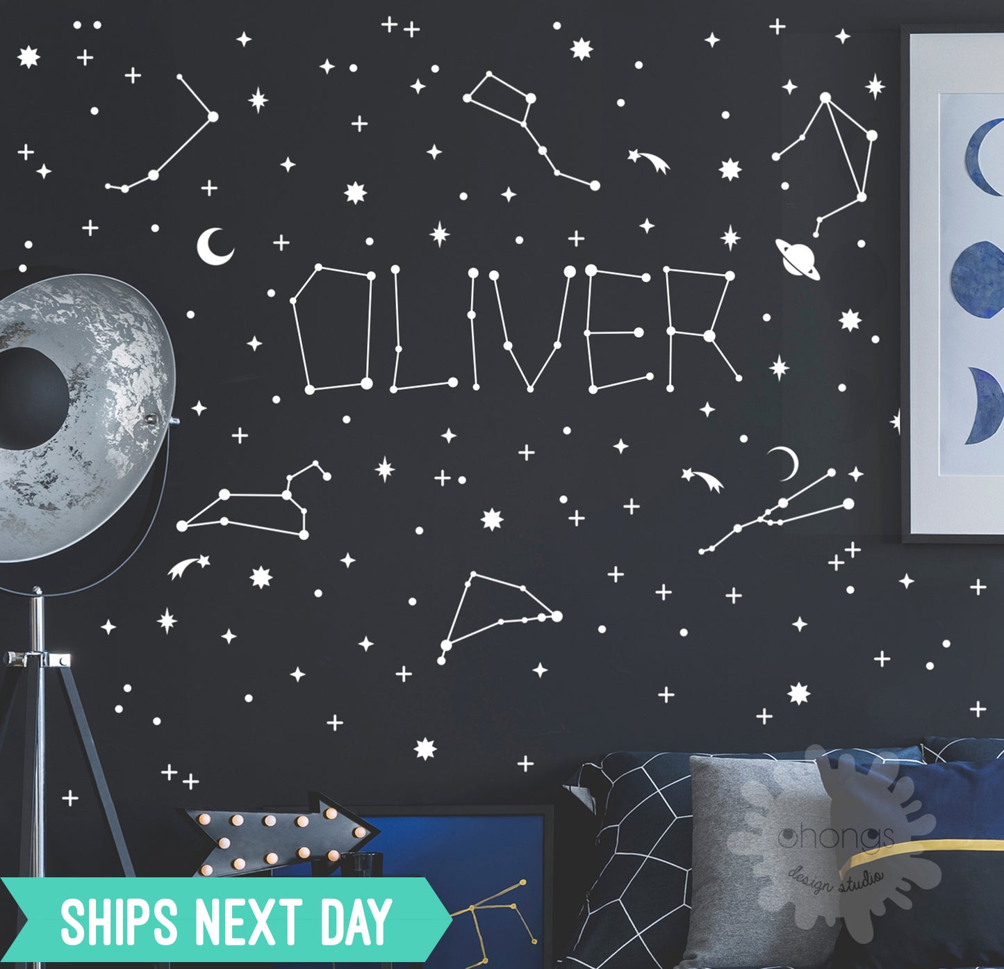 Space Custom Name Wall Decals & Constellation