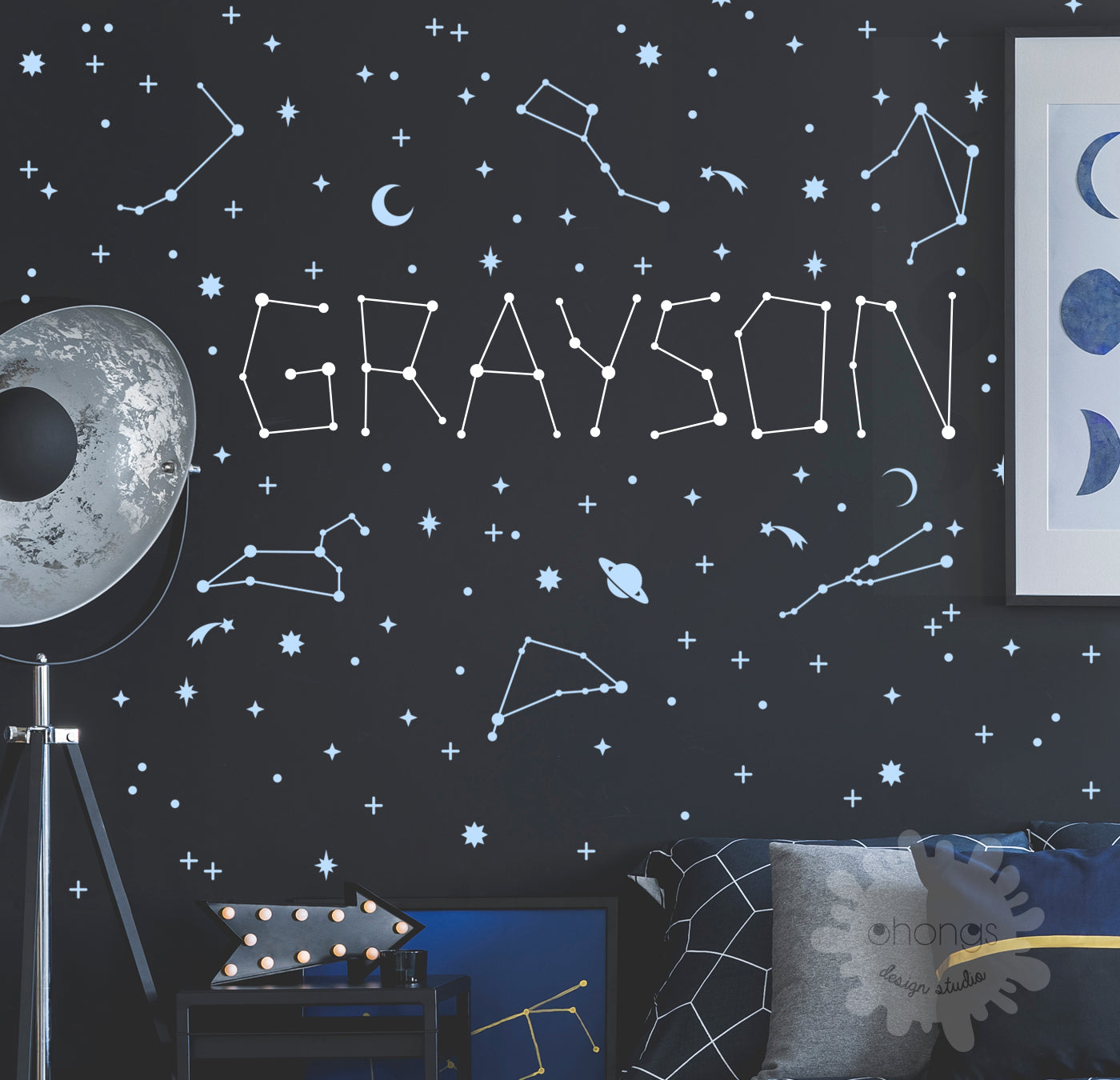 Space Custom Name Wall Decals & Constellation